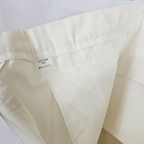 Women's 32" Ivory Dress Pants Cream Textured Pleated Business Casual Office Corp - Picture 15 of 16